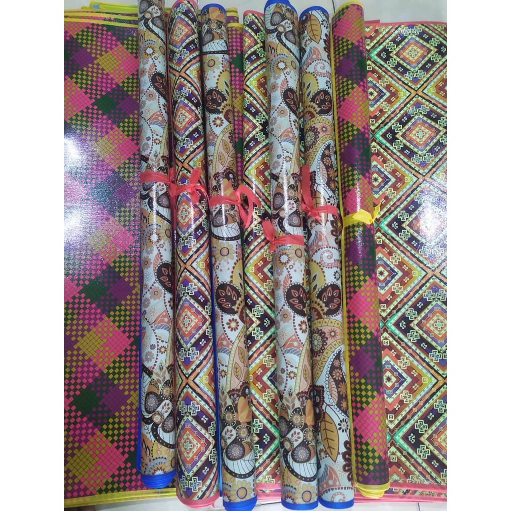 Tikar Spon Gulung Tikar Waterproof Motif Random