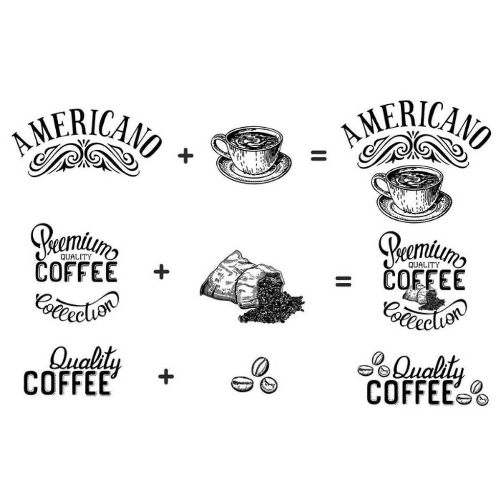 Coffee House Cliart Lettering - Vector Designs - Business Branding