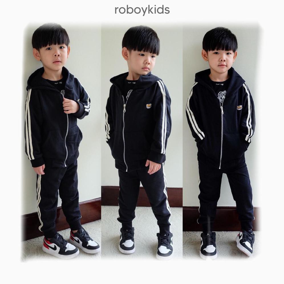 Setelan Training Jaket Hoodie Joger Anak Laki Laki Roboy Kids Barack Set