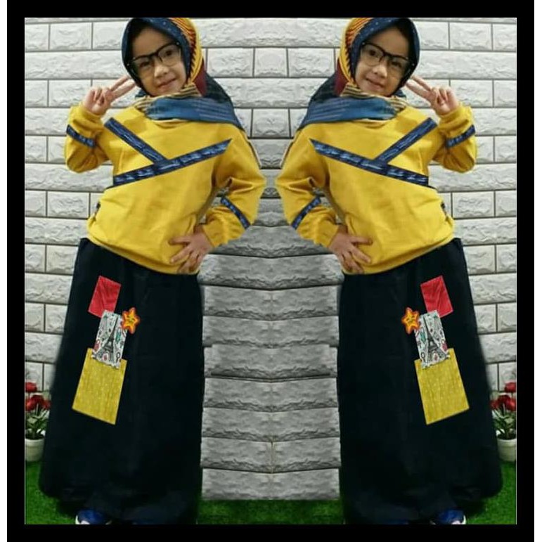 Termurah Baju Muslim Gamis Anak Michiko Dress Panjang Hijab Casual - Hitam