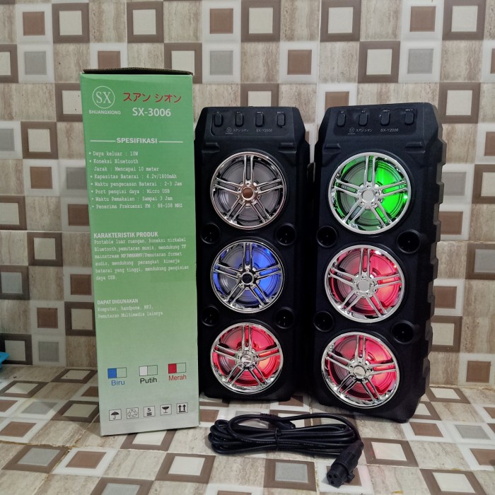 Cod Speaker Bluetooth Terbaru Sx 3006 Free Mic - Salon Aktif 3006