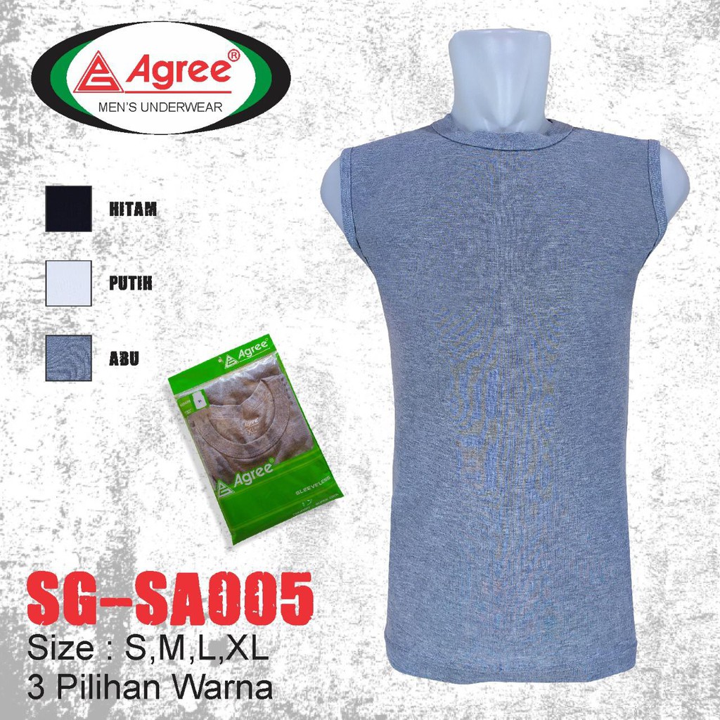 Agree Kaos oblong tanpa lengan Art Agree SG-SA005