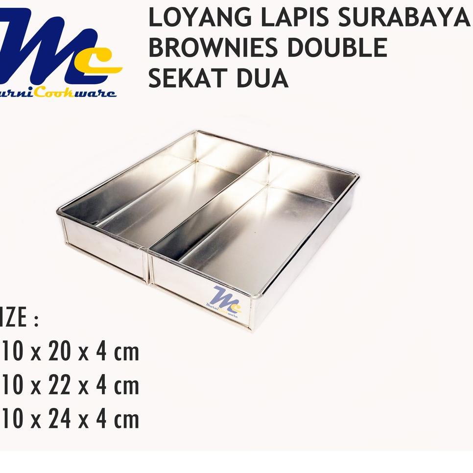 [PRODUK DQ6DT] Loyang Lapis Surabaya Sekat Dua /Loyang Sepiku /Brownies Double size 10x20x4 - 10x24x