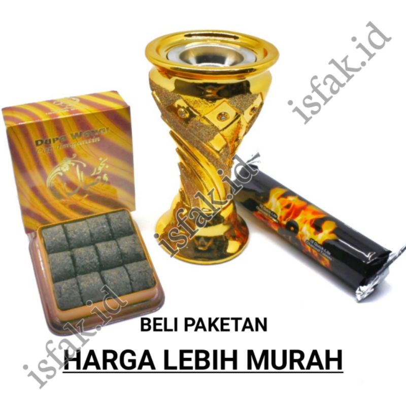 MURAH 1 Paket Bukhur Tempat Dupa Arang Magic Wangi Bukhor Bakhoor Gahru Menyan Arab Packing Aman