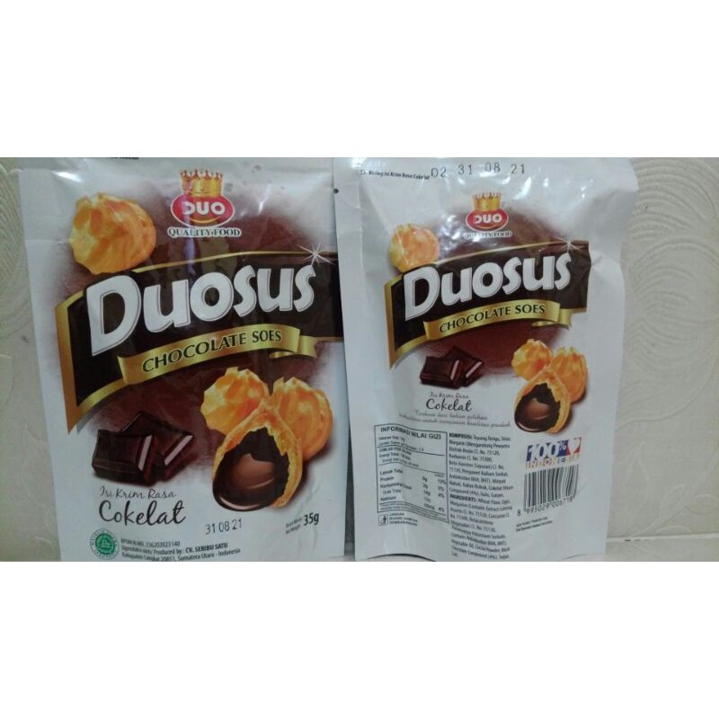 

DUOSUS SOES KERING ISI KRIM COKELAT 35 GRAM /DUO SUS SOES KERING / COKELAT / BLUEBERRY / KUE SUS