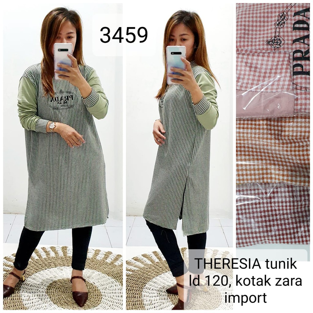 Tunik Motif Prada Import Jumbo