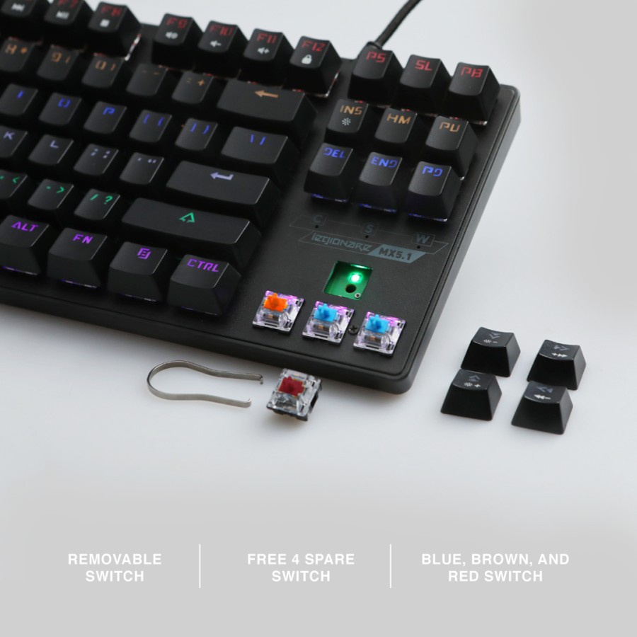 Keyboard Gaming Rexus Mechanical Legionare tkl 87 keys MX5.1