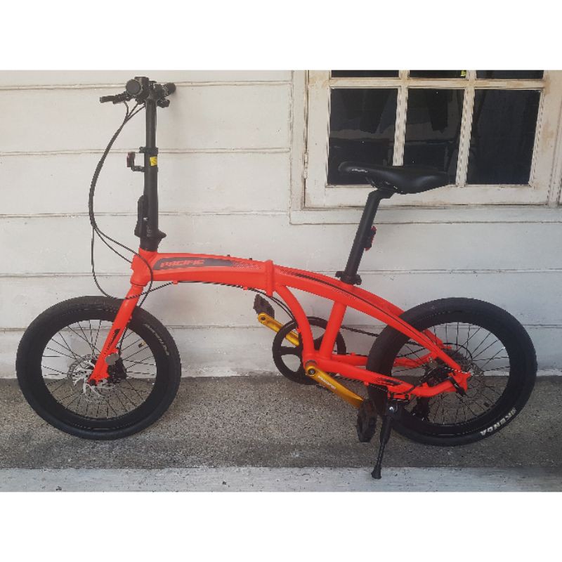 Sepeda Lipat Pacific Noris 2.1 20 Inch Doff Orange