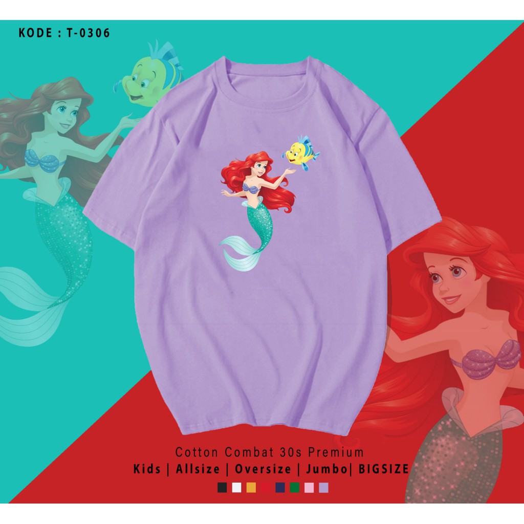 ARIEL MERMAID / TERMURAH / PREMIUM BAJU KAOS  / T-SHIRT / KATUN LENGAN PENDEK / TUMBLR TEE /