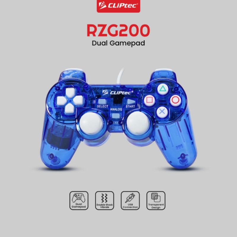 Gampad Double Getar Transparan CLIPtecRZG200 untuk Pc/ lapop