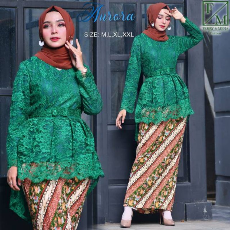 SETELAN KEBAYA BROKAT/SETELAN KEBAYA AURORA/KEBAYA PESTA/KEBAYA WISUDA/KEBAYA MODERN/KEBAYA TERBARU