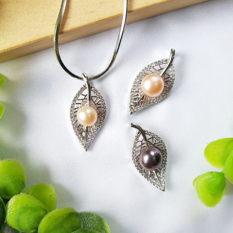 Liontin Mutiara Air Tawar Asli dari Lombok Rhodium Plating 158