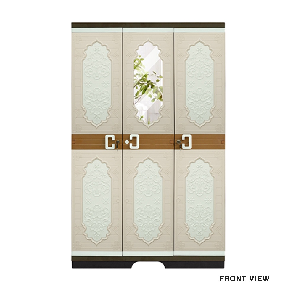 Club Plastik Lemari Pakaian Plastik 3 Pintu Gantung Cermin Jumbo Kunci UMJ