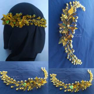 wedding hijab accessories Mahkota hiasan kepala jilbab / flower crown hairvine jilbab / headpiece