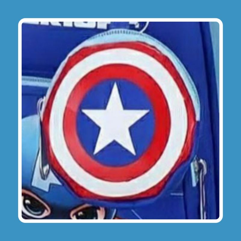 Tas ransel sekolah anak laki laki PAUD/TK/SD motif karakter Captain America Ransel kekinian EMOEMO