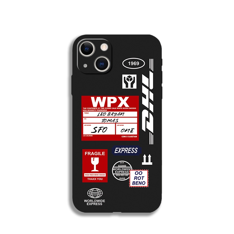 Soft Case Hitam Motif DHL Express Cover Iphone 13 14 Pro XS Max X XR SE2 6s 7 8 Plus 13 mini 11 Pro 