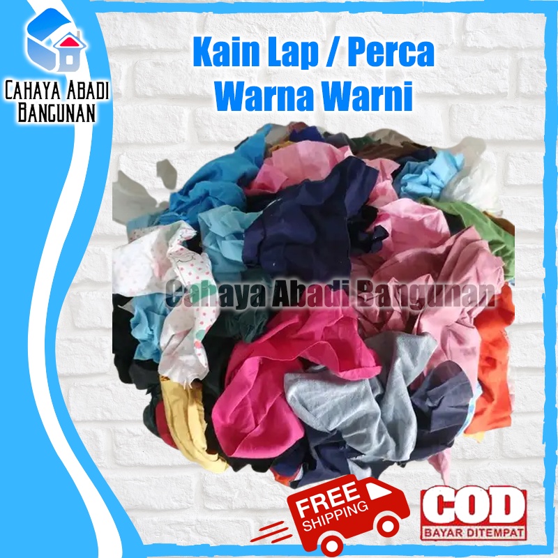 Kain Majun Perca Warna ukuran campur kecil sedang. Untuk samsak dll