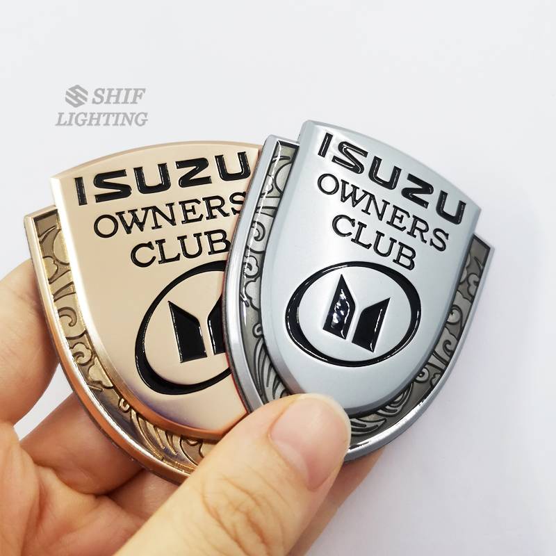 1pc Stiker Emblem Logo ISUZU OWNERS CLUB Bahan Metal Untuk Dekorasi Motor ISUZU