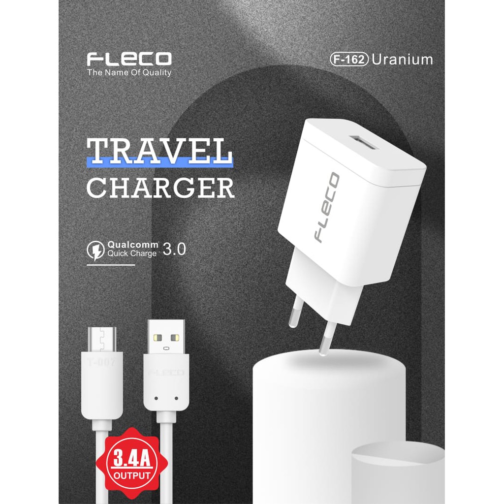 1pcs~Charger Fleco 1usb 3.4A 18W F-162 Fleco Micro 3.4A Travel Charger Fleco uranium &amp; plutonium original