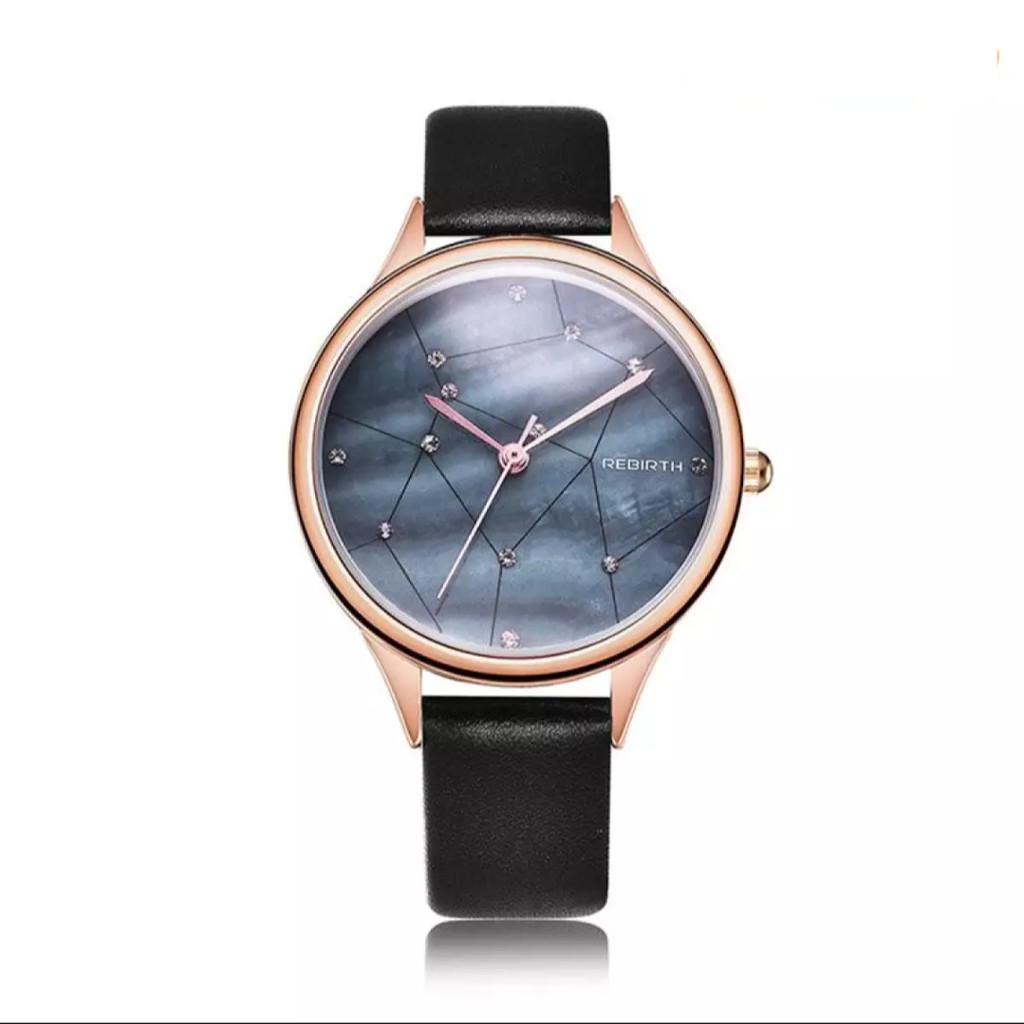 Grosiran Jam Tangan Wanita Rebirth 31003FK Analog Strap Kulit Free Box Original dan Baterai (COD)