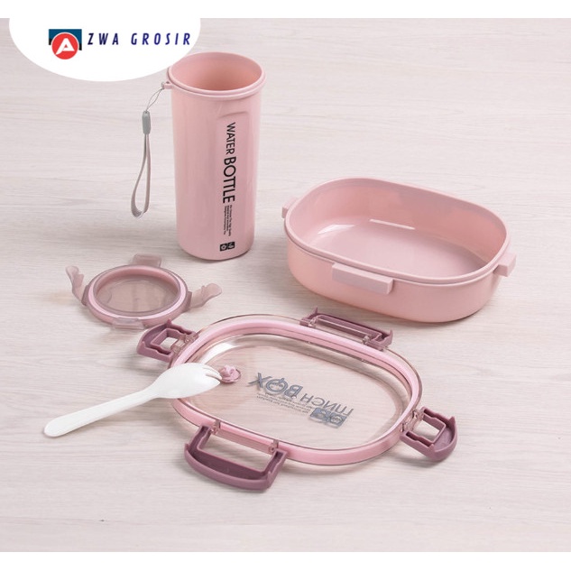 BOX TEMPAT MAKANAN / PENYIMPANAN BEKAL ANAK SEKOLAH / KOTAK BEKAL MAKAN SEKAT PLASTIK LUNCH BOX BPA 