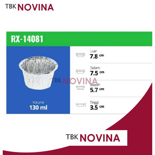 RX-14081 ALUMINIUM FOIL KOTAK WADAH CUP ROTI CAKE PAI MENTAI MACARONI SPAGHETI LASAGNA PASTEL TUTUP