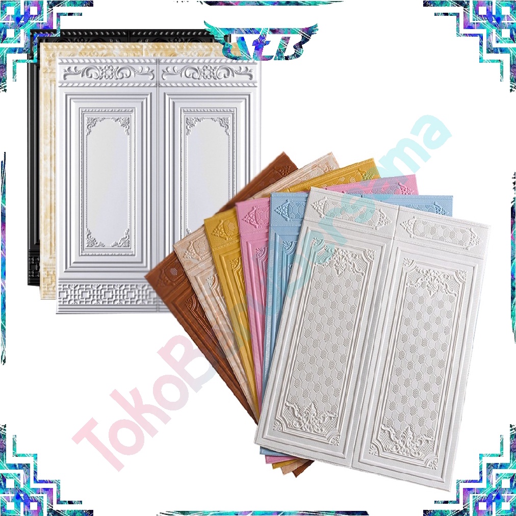 Wallpaper Dinding 3D Foam Motif Pintu Batik 90 x 35cm Tebal 6mm | Wallpaper Walfoam 3D Wallstikers M