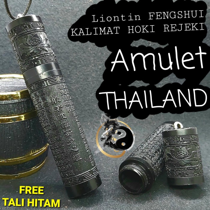 Kalung LIONTIN Botol FENGSHUI Hoki REJEKI Amulet THAILAND paritta