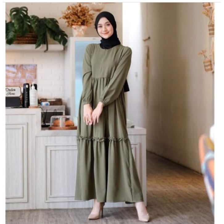 JUMBO - Dres Lilac Jumbo - Sari Dres - Baju Gamis Wanita -Gamis Polos - BIGSIZE