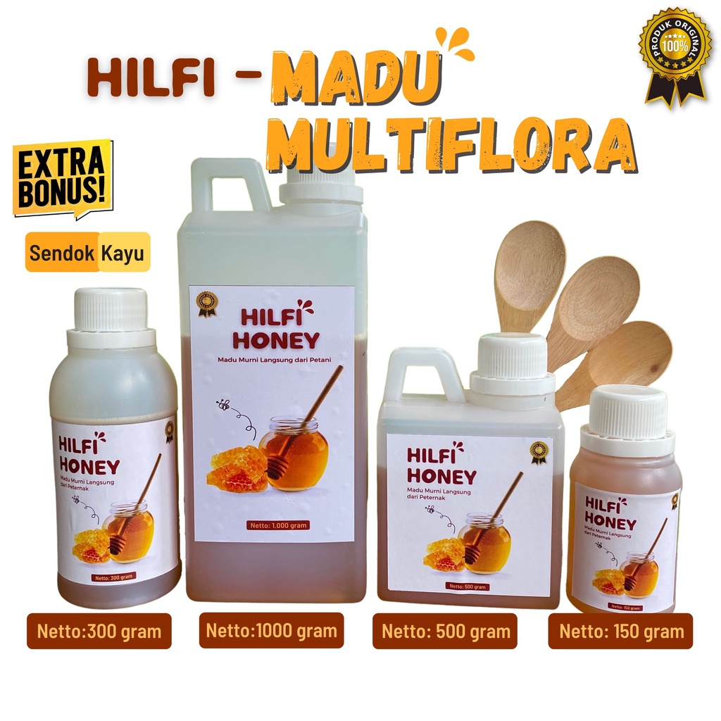 

Madu Murni / Madu Murni Bonus Sendok Kayu 150 300 500 1000 gram