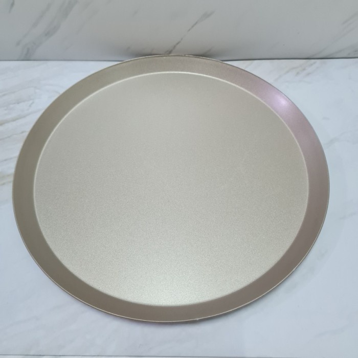 loyang Pizza pan alumunium alloy champagne Gold / loyang pizza bulat d 31x1.5cm