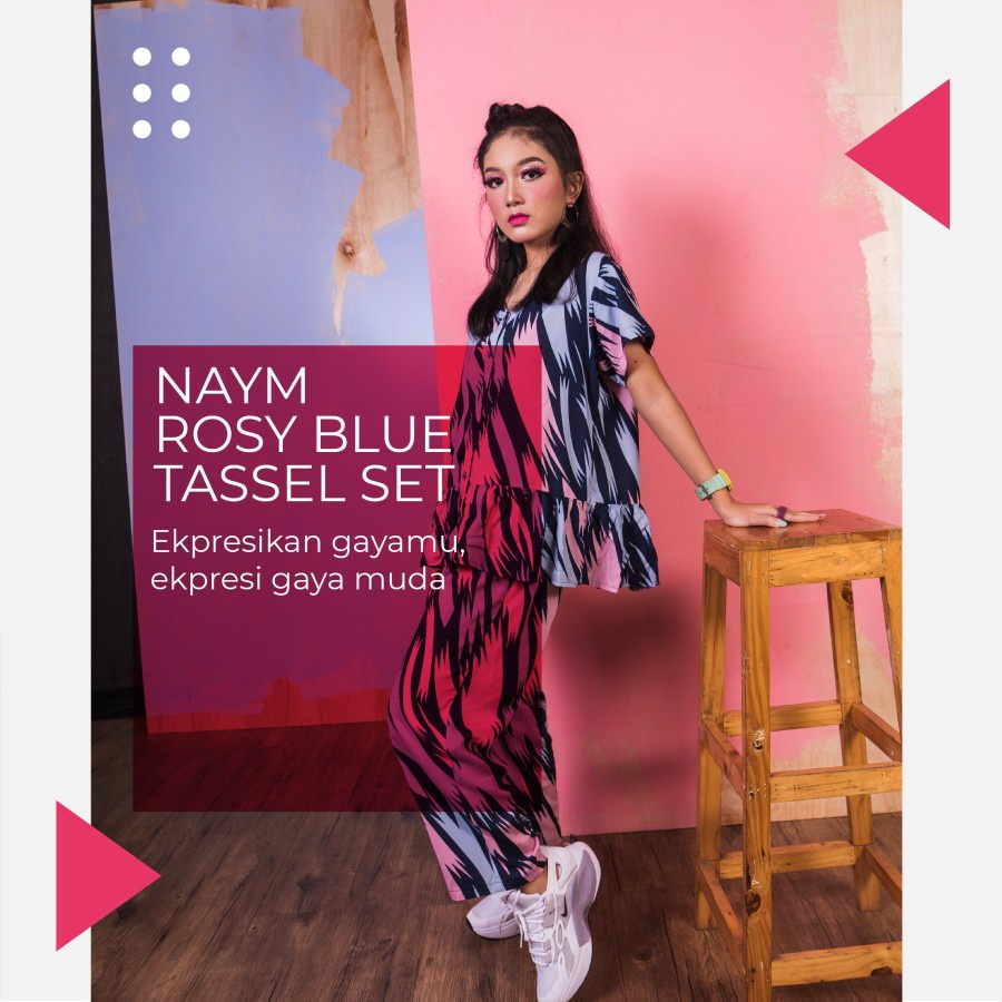 NAYM ROSY BLUE TASSEL SET