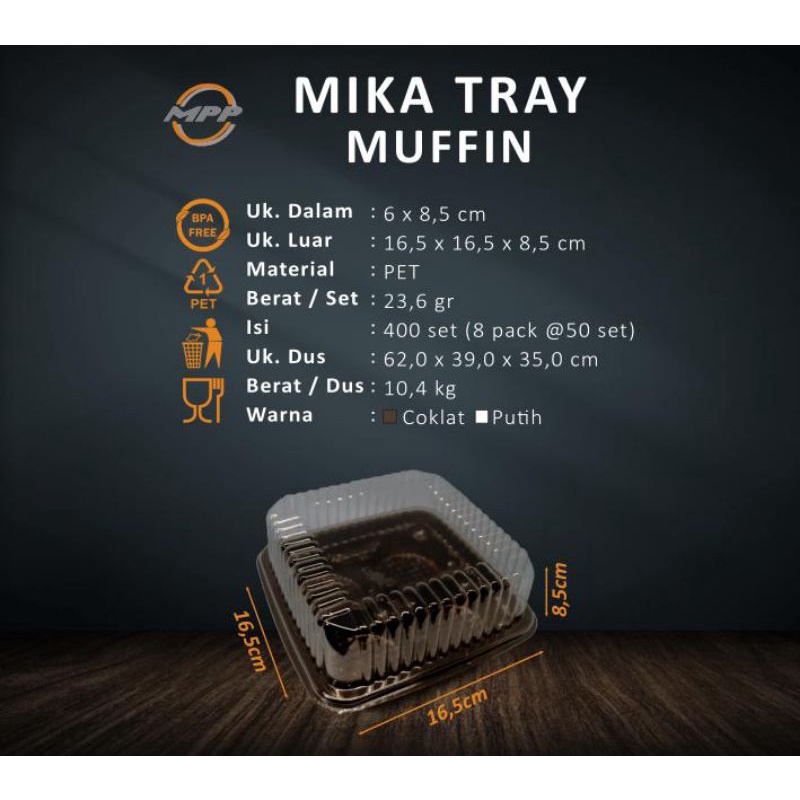 Mika Muffin model 4 cakes ISI 50PCS Warna Coklat