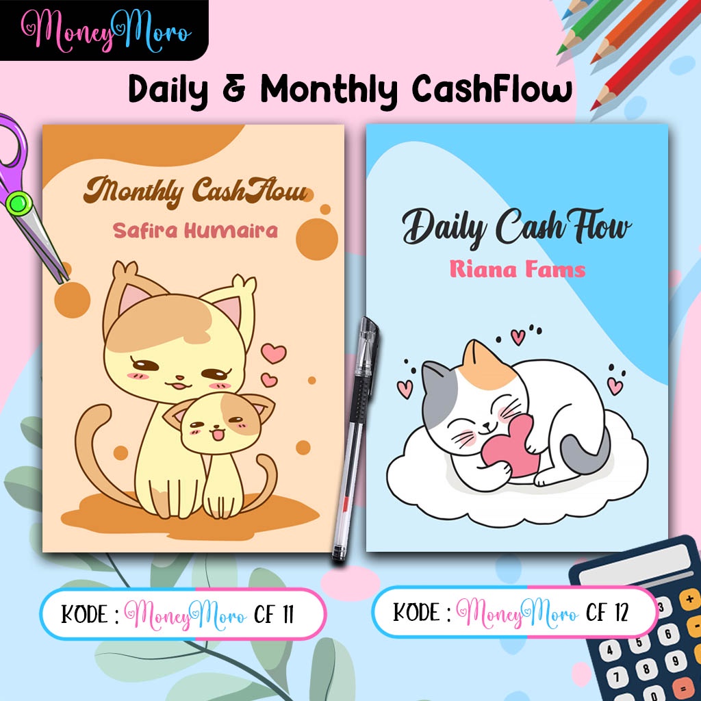 

MoneyMoro 11-12 Buku Catatan CashFlow / Financial Planner / Daily CashFlow / Monthly CashFlow