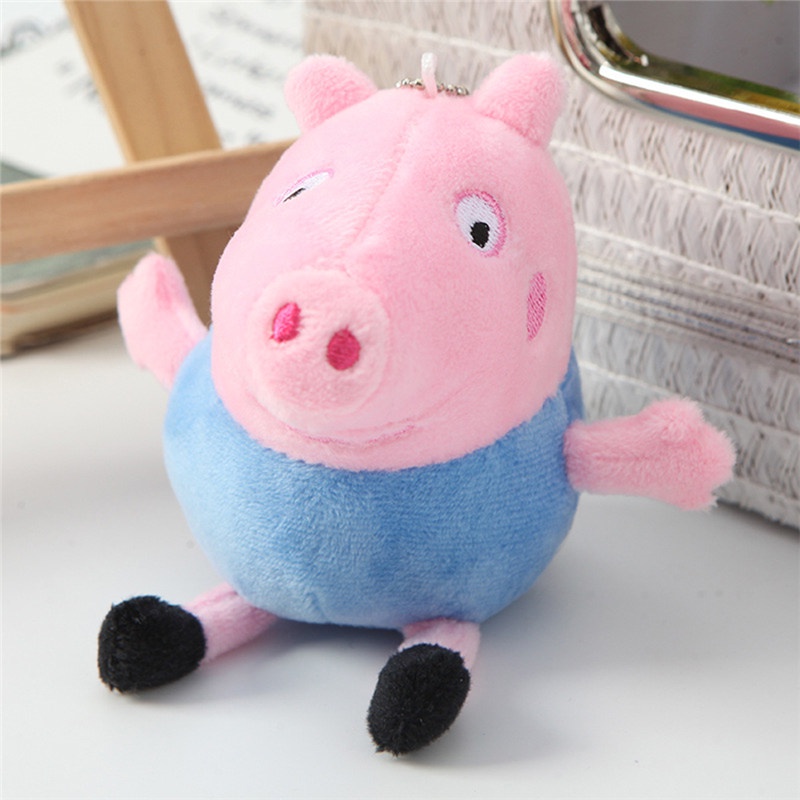 TK 10cm Cute Peppa Pig Keychain Lovely Bag Backpack Pendant Keyrings Decoration Key Rings Gifts