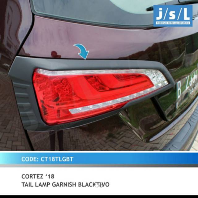 Garnish lampu belakang mobil wuling Cortez Hitam &amp; Chrome / tail lamp garnish jsl