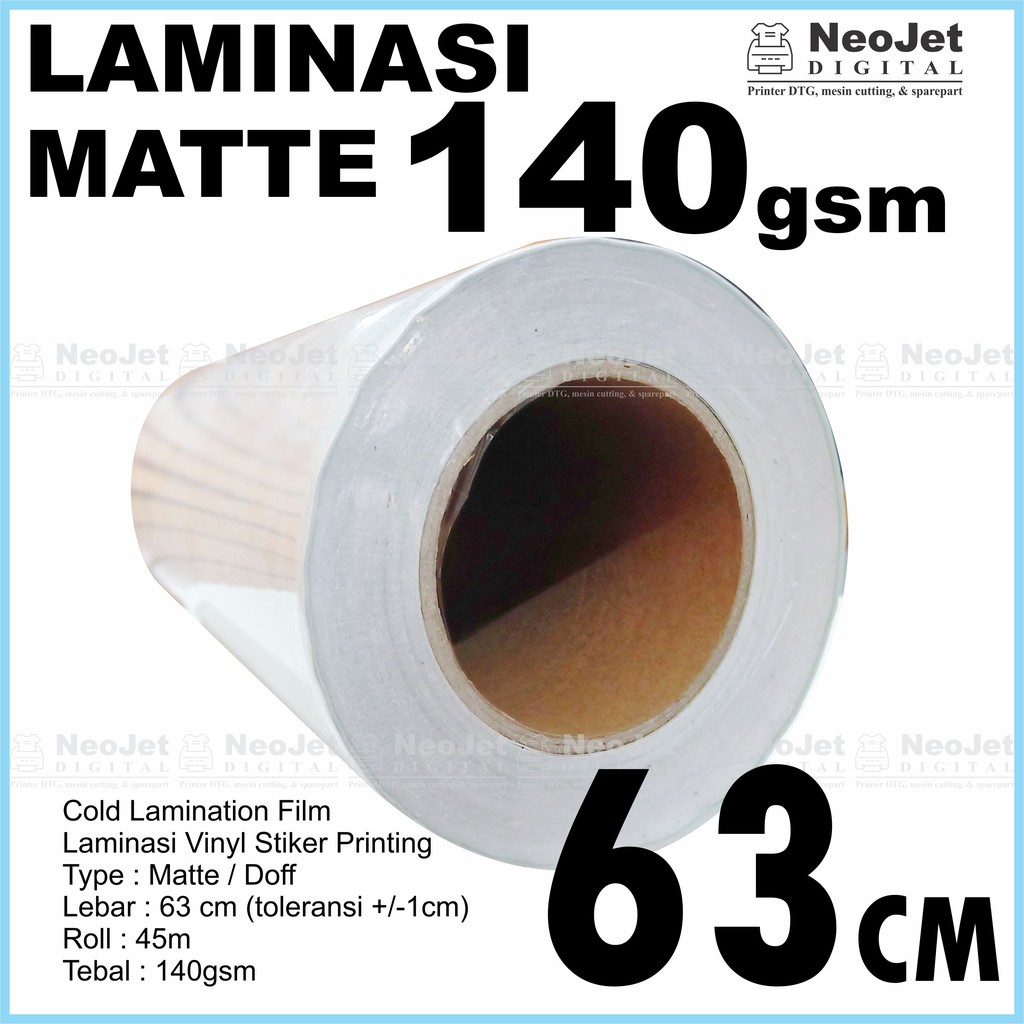 

Laminasi Matte Doff Mate Doft Buram Dingin Laminating 63 cm 140gsm 45m