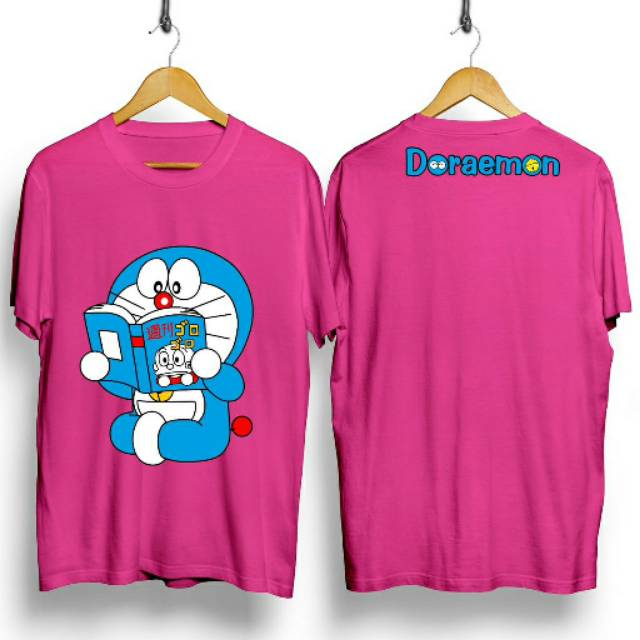 Fourfashion Kaos Pria Kaos Distro DORA BACA BUKU Pink CN754