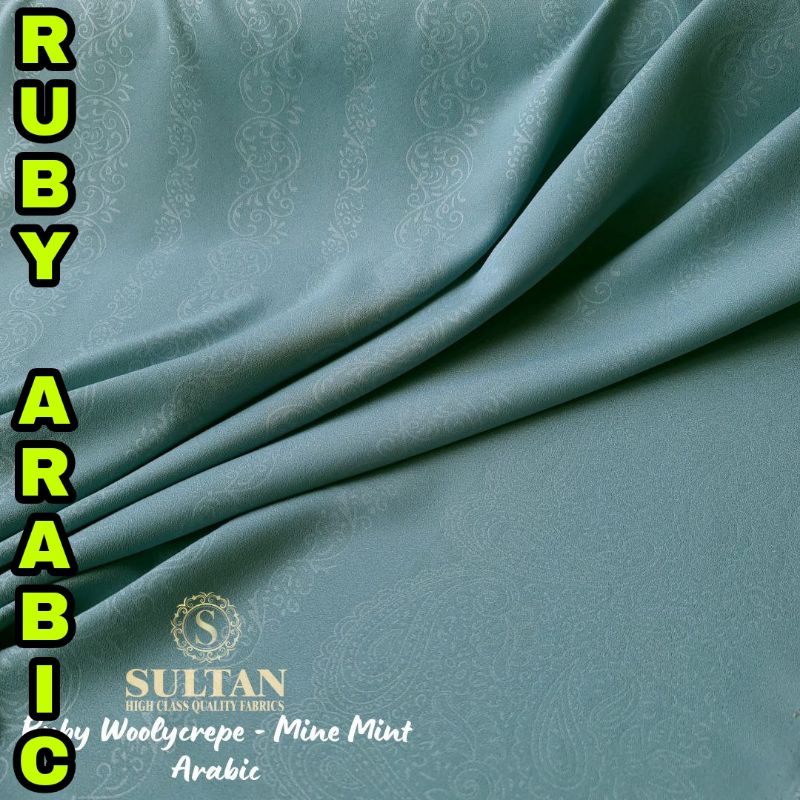 ANEKA WARNA KAIN ABAYA SULTAN RUBY WOLLYCREPE EMBOSS ARABIC ~ HARGA PER 1/2 METER ATAU 0,5 M (50 CM)