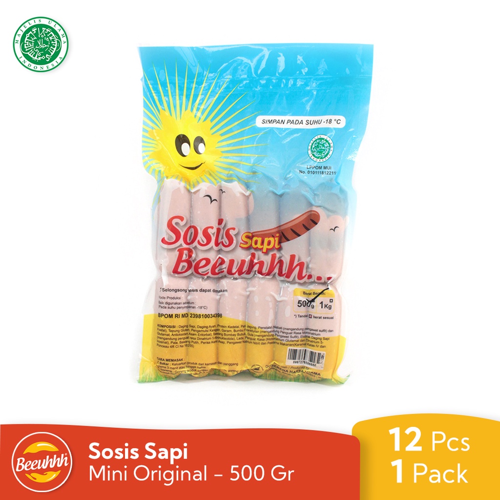 

Beeuhhh Sosis Sapi Mini Original - Bakar & Goreng ( 1 Pack / 12 Pcs / 500 Gr)