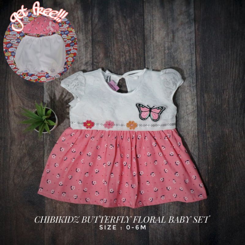 Baju Bayi New Born / Dress Bayi Chibikidz Butterfly Pastel Baby Set