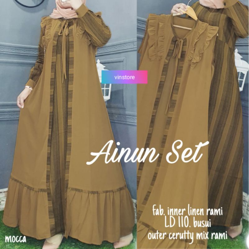 [BISA COD] AINUN SET • SETELAN GAMIS WANITA DAN REMAJA • ORI BY VINSTORE