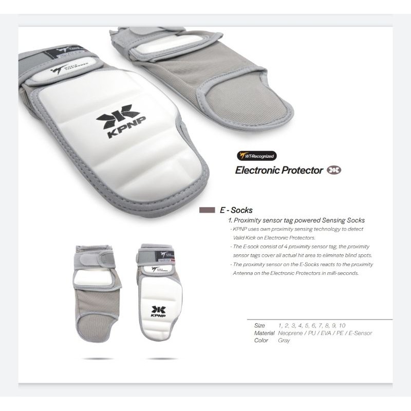 Efoot kpnp sensor e-foot beladiri taekwondo footglove protector