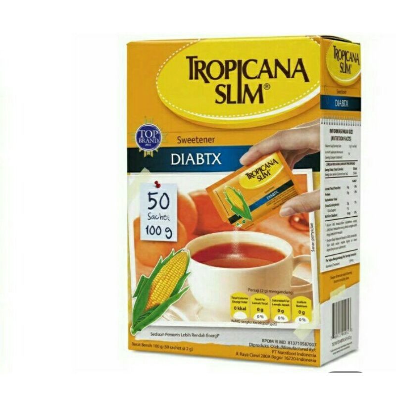 TROPICANA SLIM Pemanis NolKalori DIABTX 50 x 2 g