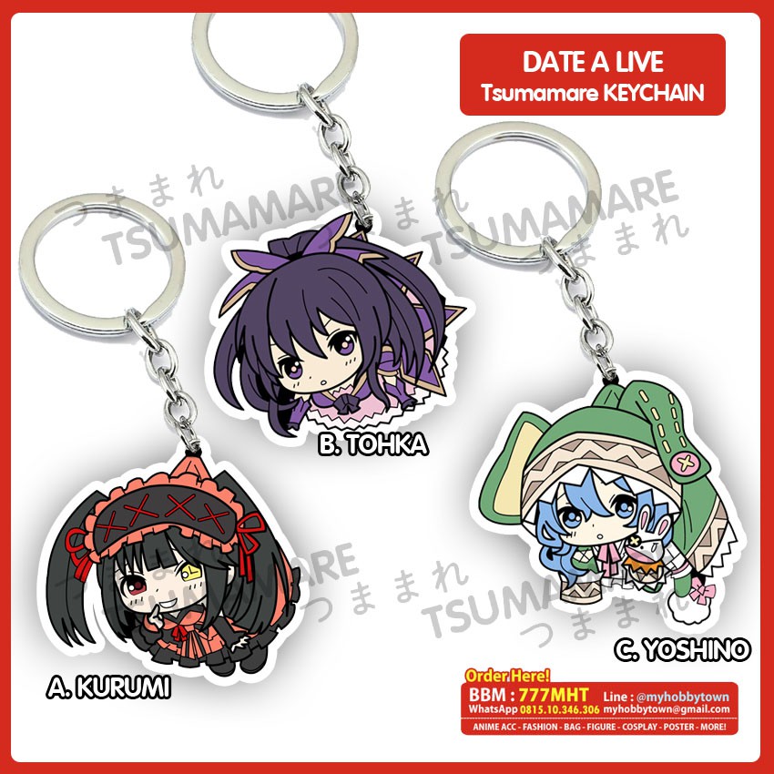 Gantungan Kunci Acrylic Anime Date A Live Pinched Tsumamare (satuan)