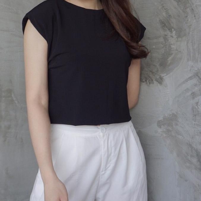 ♤ MSMO Crop Padded Top / Atasan Wanita / Blouse Wanita / Kaos Wanita / Top Wanita ❅