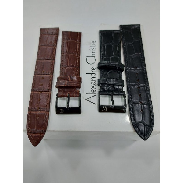 STRAP JAM TANGAN ALEXANDRE CHRISTIE BUCKLE HITAM ORIGINAL