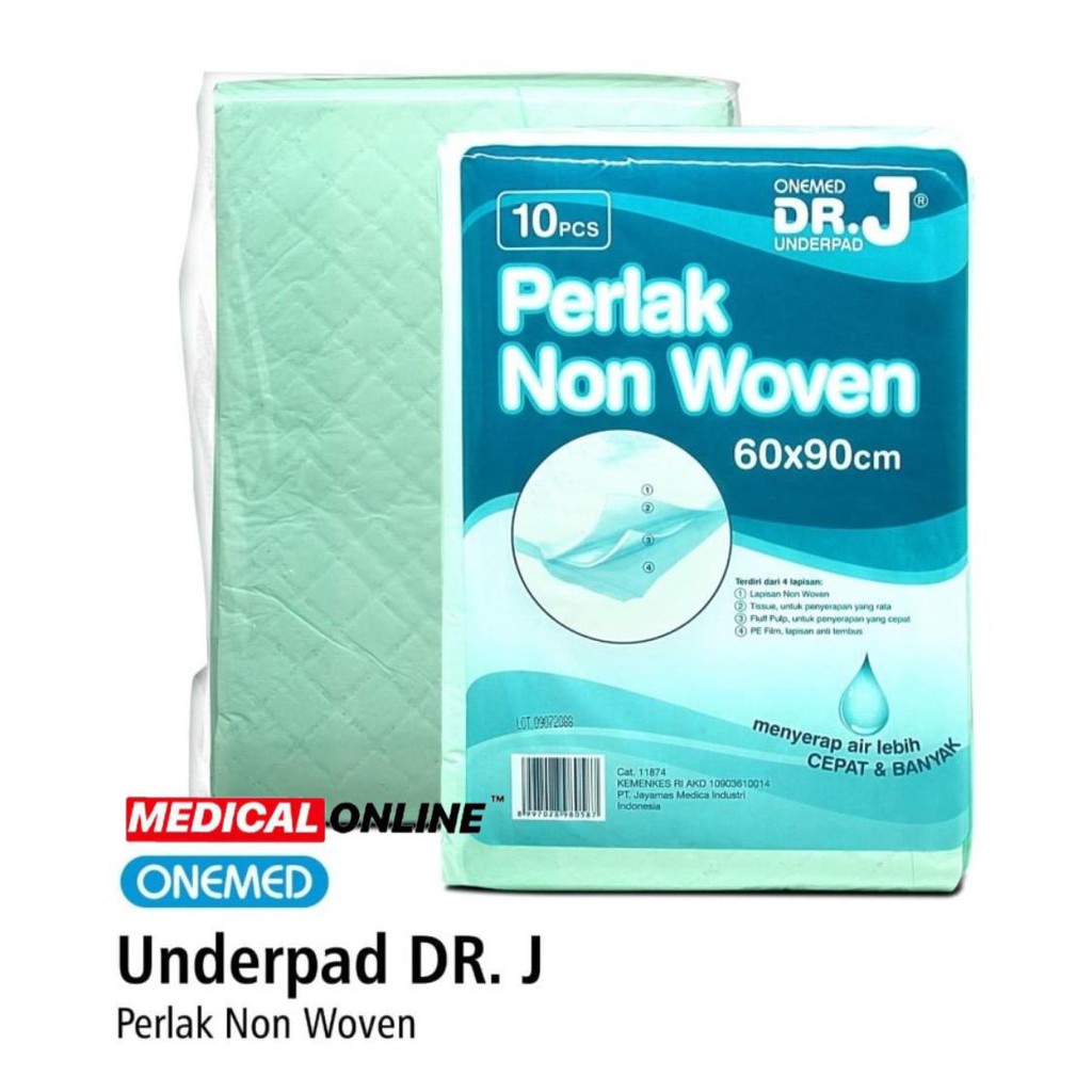 UNDERPAD DR J PERLAK ALAS POPOK 60 X 90 CM ONEMED MEDICAL ONLINE MEDICALONLINE