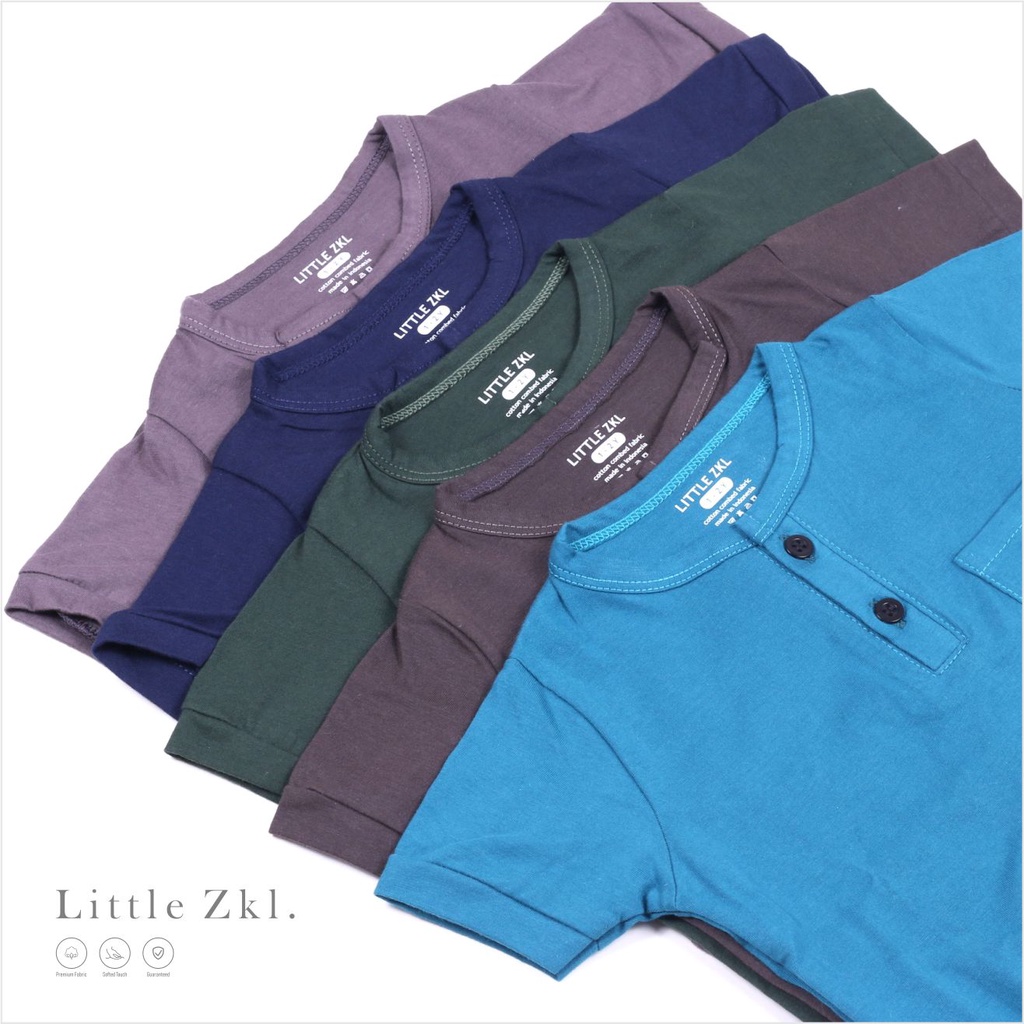 KAOS KANCING KATUN COMBED ANAK 2 TAHUN RANDOM