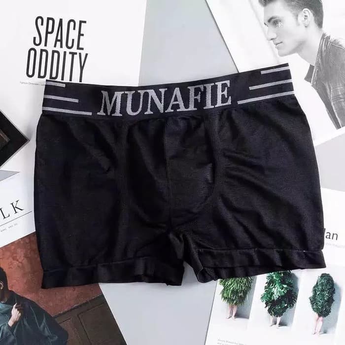 Celana Dalam BOXER Munafie Cowok Pria Low Waist Segi Empat BAHAN LEMBU